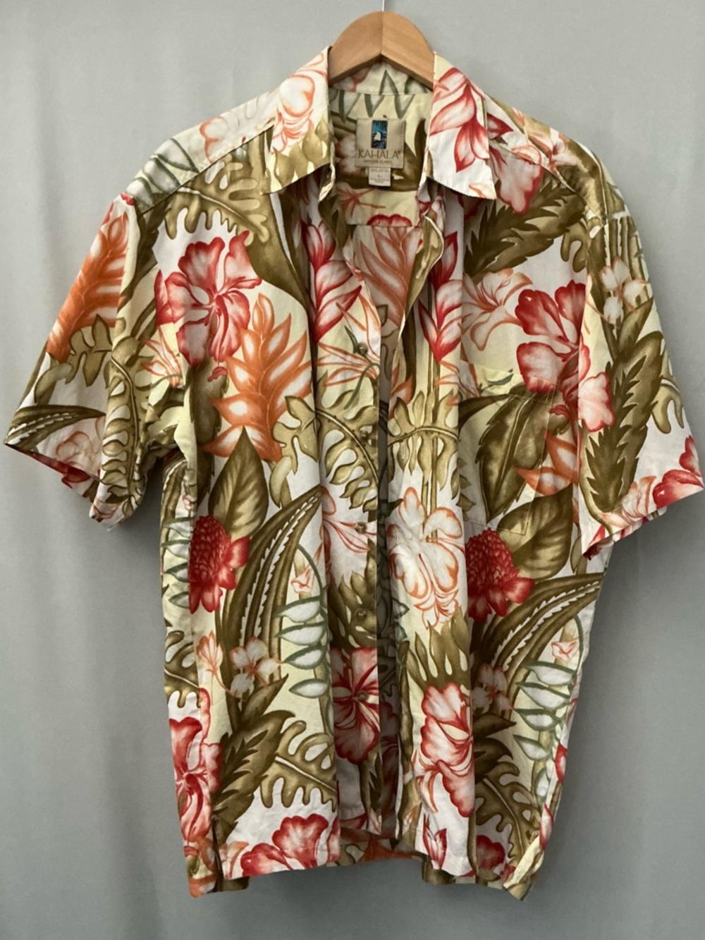 Kahala Men's Aloha Hawaiian Shirt Size L